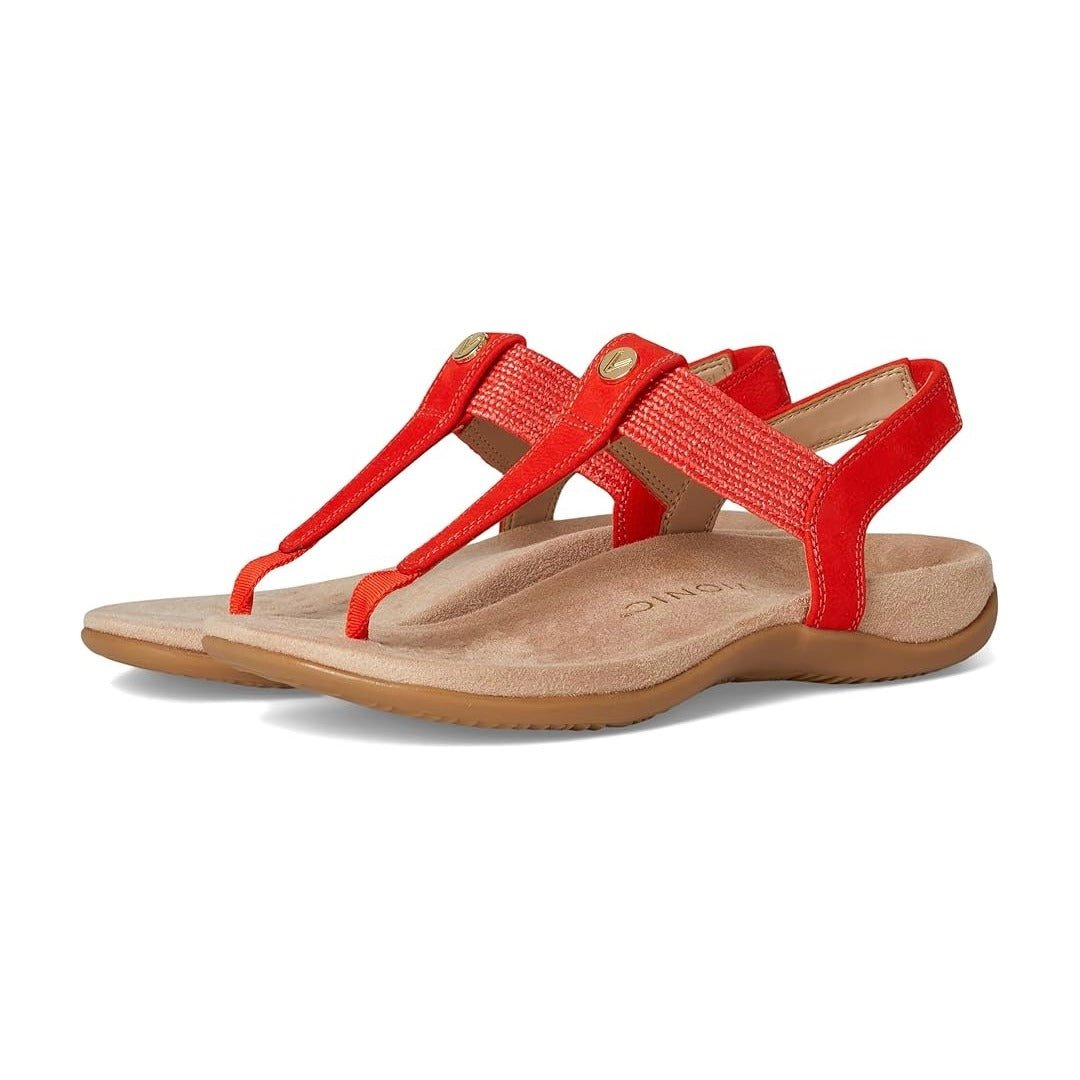Vionic Brea Toe Post Slingback Sandal Cherry Tomato Nubuck I9863L5601 4