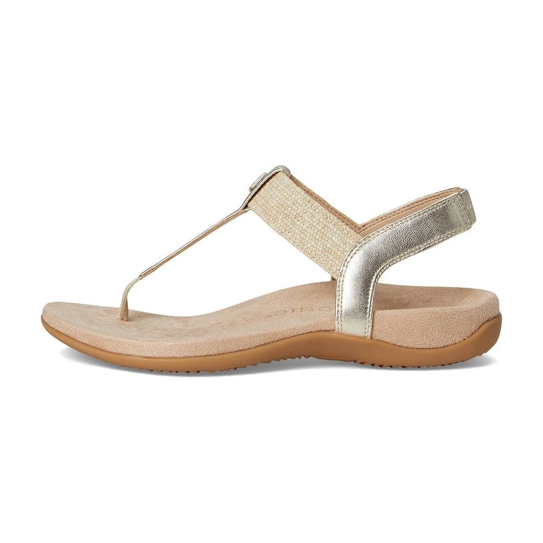 Vionic Brea Toe Post Slingback Sandal Gold Metallic Leather I9863L2700 5