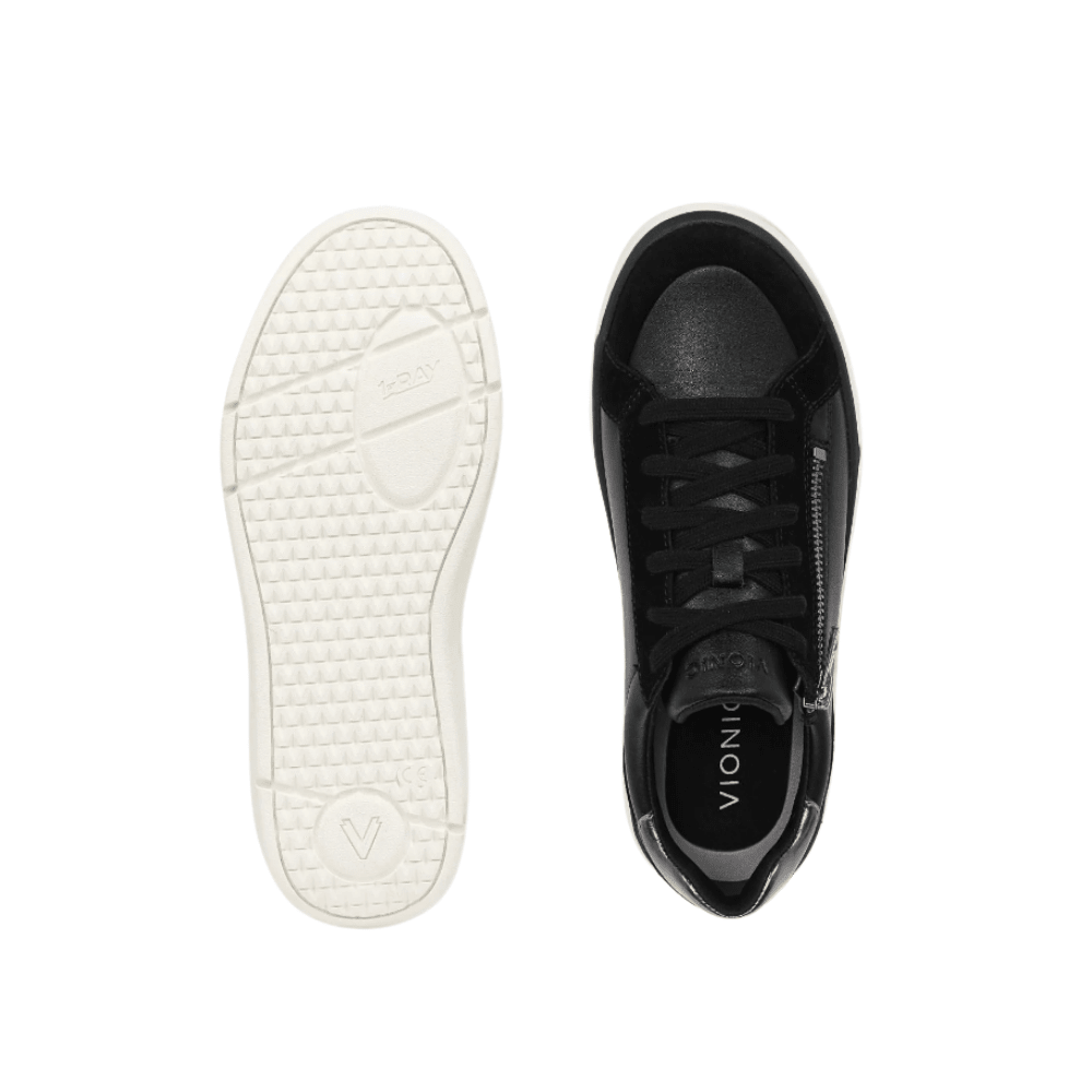 Vionic Women's City Walk AXS Sneaker - Black Leather 6