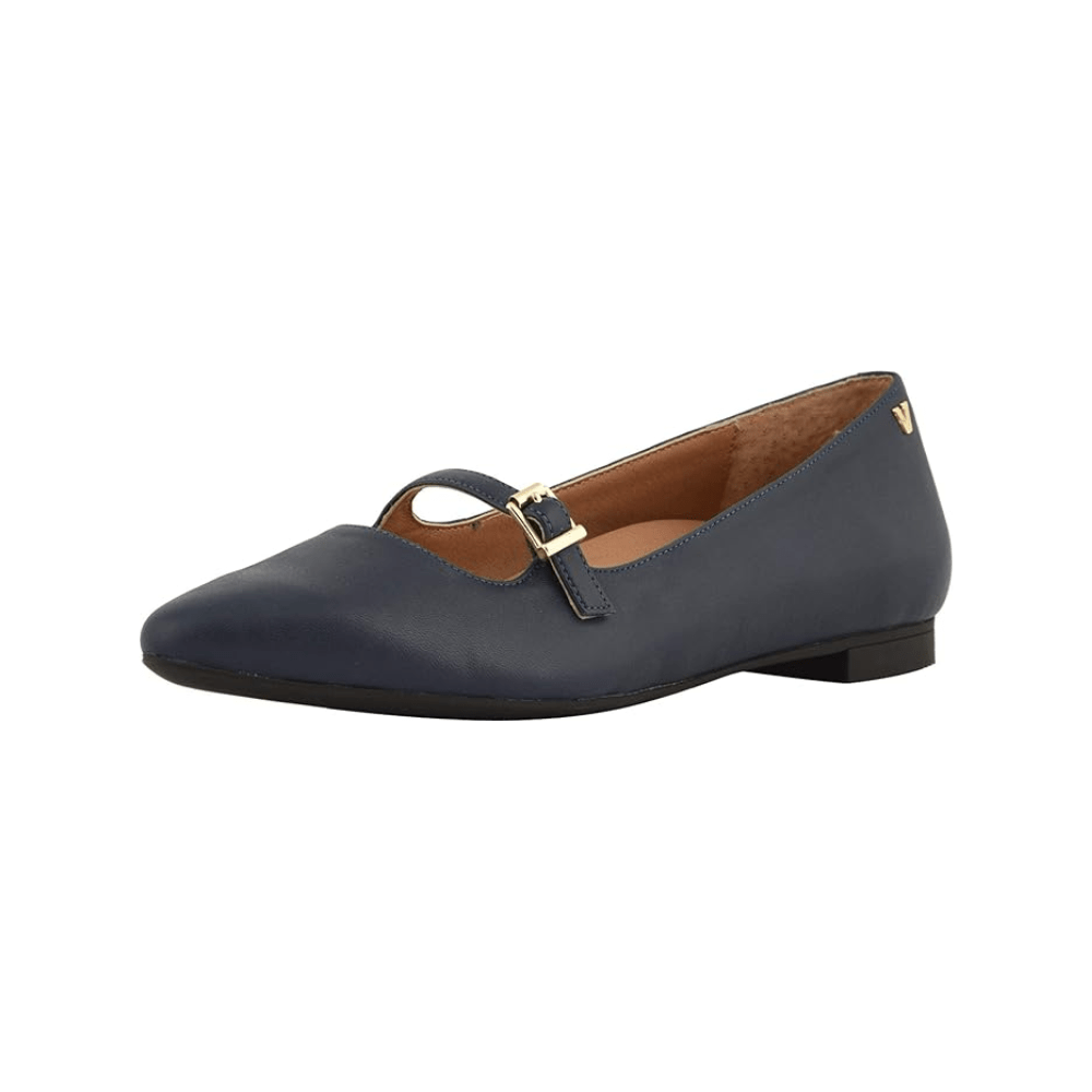 Vionic Women's Gem Delilah Ballet Flat Pointed Mary Jane - Navy 2