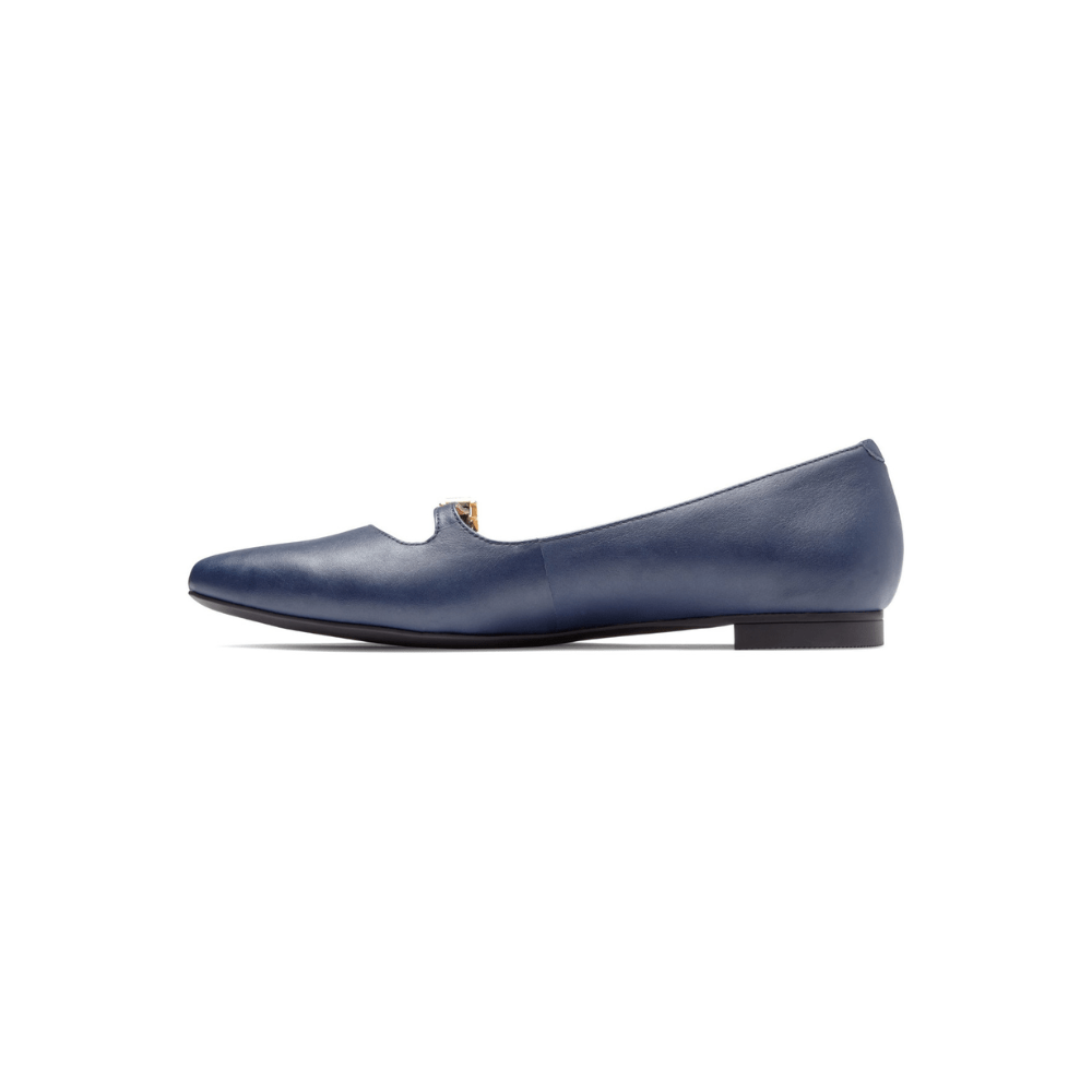 Vionic Women's Gem Delilah Ballet Flat Pointed Mary Jane - Navy 4