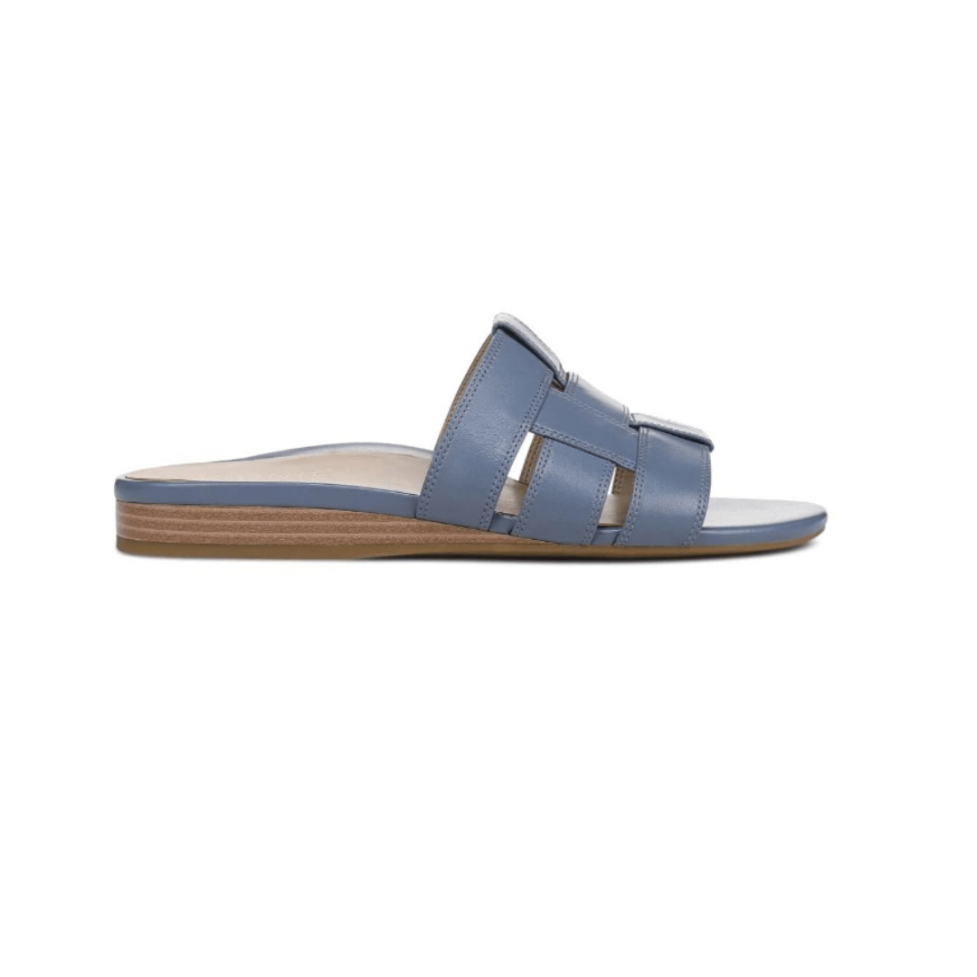 Vionic Women's Glendora Slide Sandal - Pacific Blue Leather 6