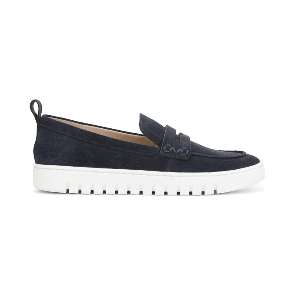 Vionic Women's Uptown Loafer Navy / White Suede Shoes 4