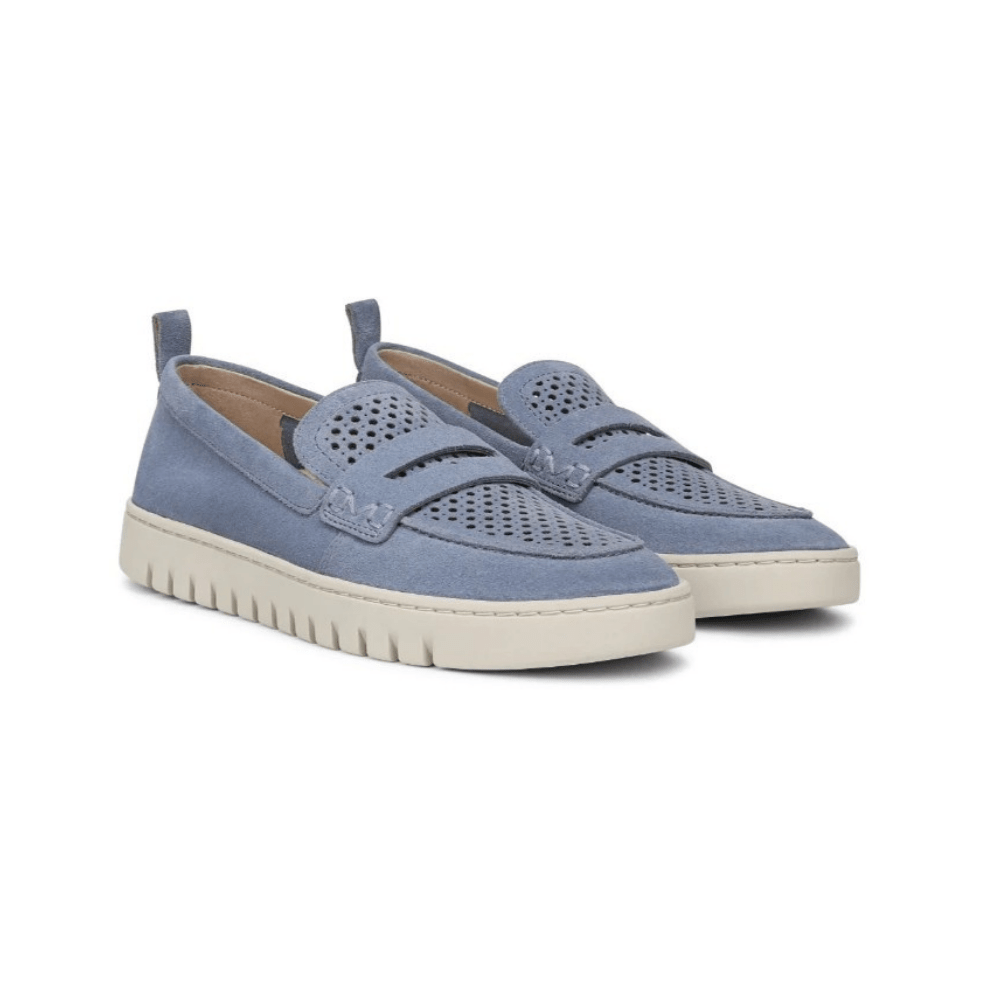 Vionic Women's Uptown Perf Loafer - Pacific Blue Suede 6
