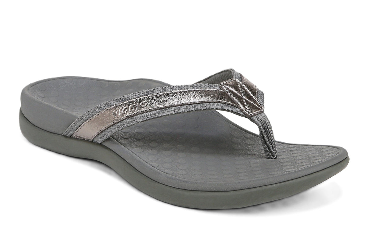 Women's Vionic TIDE 2 Toe Post Pewter Gray Flip Flop Sandal - Women's SandalVionic