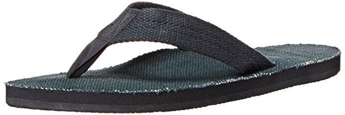 Rainbow Women's Hemp Single Layer Wide Strap 301 AHTS Black Sandals Flip Flops 2