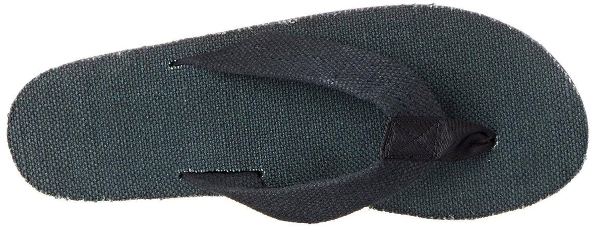 Rainbow Women's Hemp Single Layer Wide Strap 301 AHTS Black Sandals Flip Flops 4