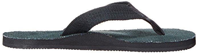 Rainbow Women's Hemp Single Layer Wide Strap 301 AHTS Black Sandals Flip Flops 5
