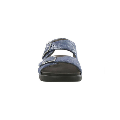 SAS Women’s Relaxed Supportive Leather Slip-On Shoe – Silver Blue
