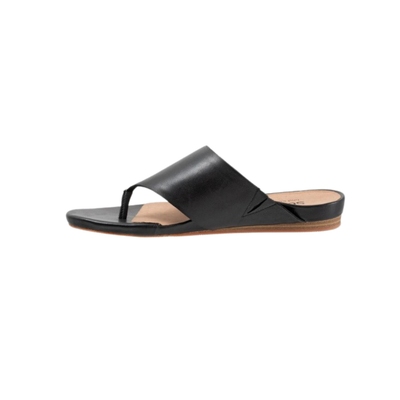 SoftWalk Chandler Women's Asymmetric Leather Thong Sandal - Black