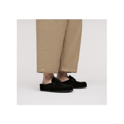 Birkenstock Unisex Naples Wrapped Suede Leather Clogs - Black