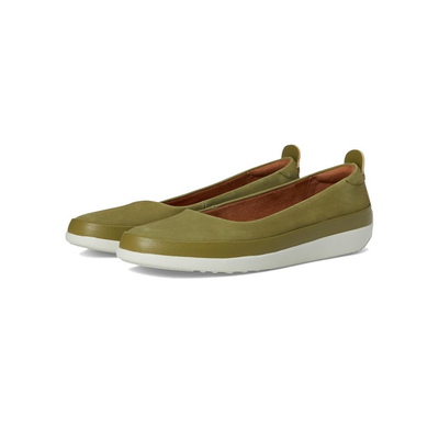 SoftWalk Disa Women's Leather Slip-On Flat - Olive Nubuck
