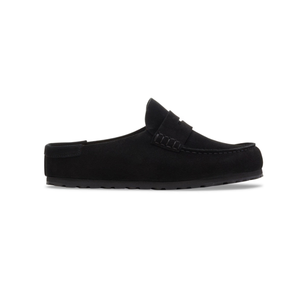 Birkenstock Unisex Naples Wrapped Suede Leather Clogs - Black