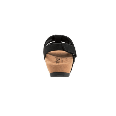 SoftWalk Burnaby Women's Nubuck Fisherman Sandal - Black Nubuck