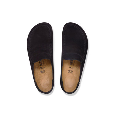 Birkenstock Unisex Naples Wrapped Suede Leather Clogs - Black