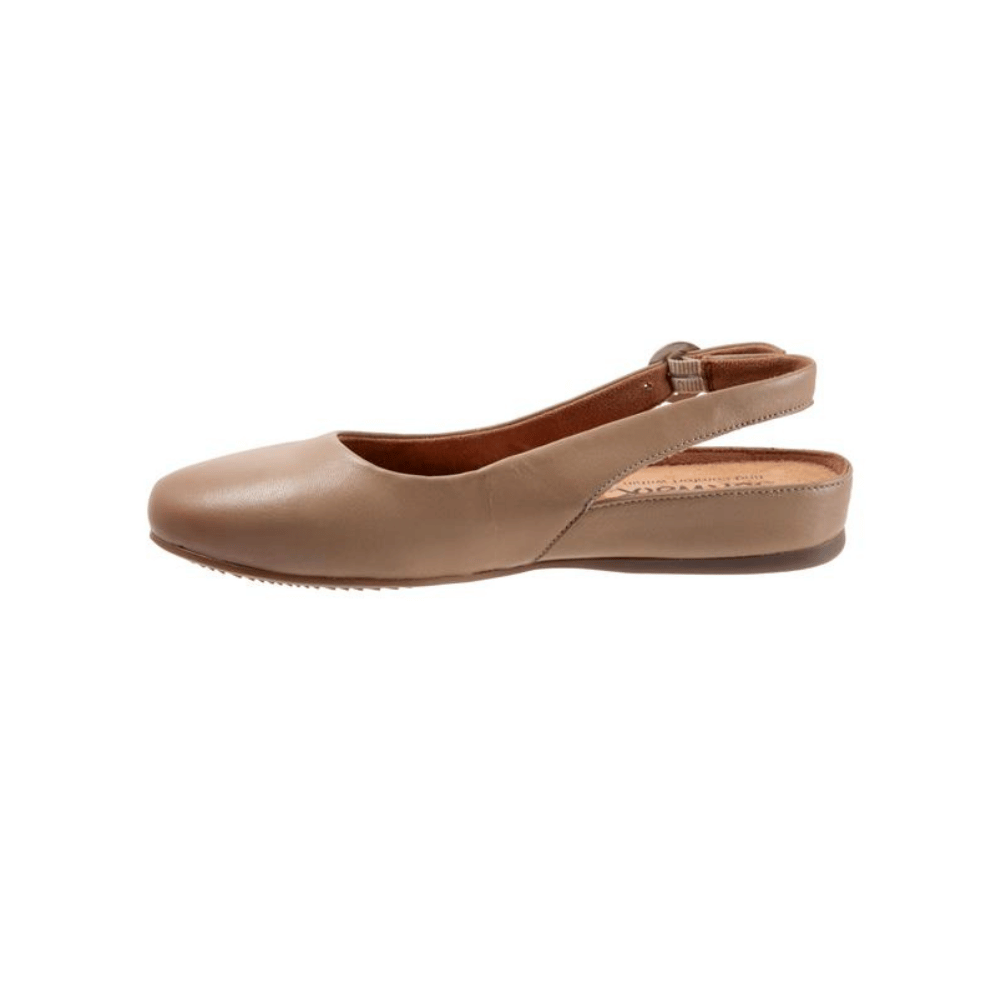 SoftWalk Sandy Women's Leather Slingback Flat - Taupe