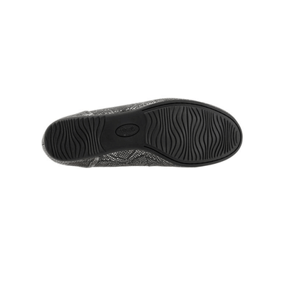 SoftWalk Sonoma Women's Snake-Embossed Leather Ballet Flat - Black Snake