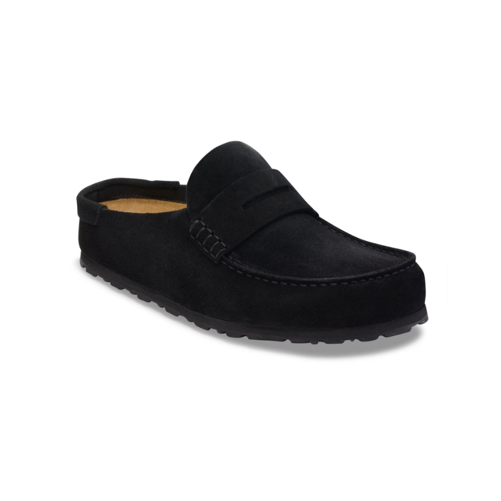Birkenstock Unisex Naples Wrapped Suede Leather Clogs - Black