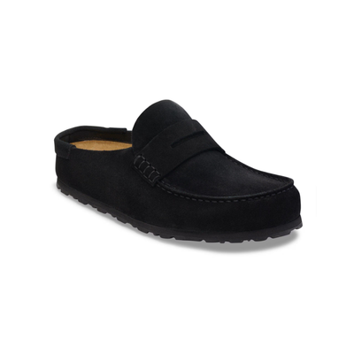 Birkenstock Unisex Naples Wrapped Suede Leather Clogs - Black