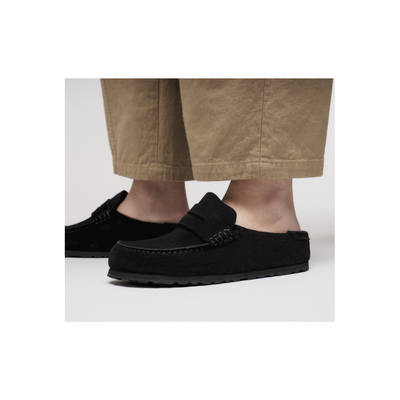 Birkenstock Unisex Naples Wrapped Suede Leather Clogs - Black