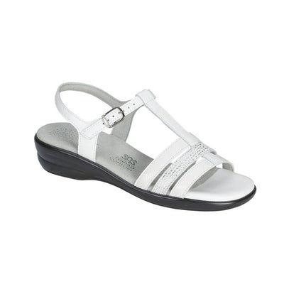 SAS Women’s Capri Leather Slide Sandal – White Multi