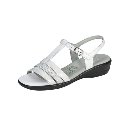 SAS Women’s Capri Leather Slide Sandal – White Multi