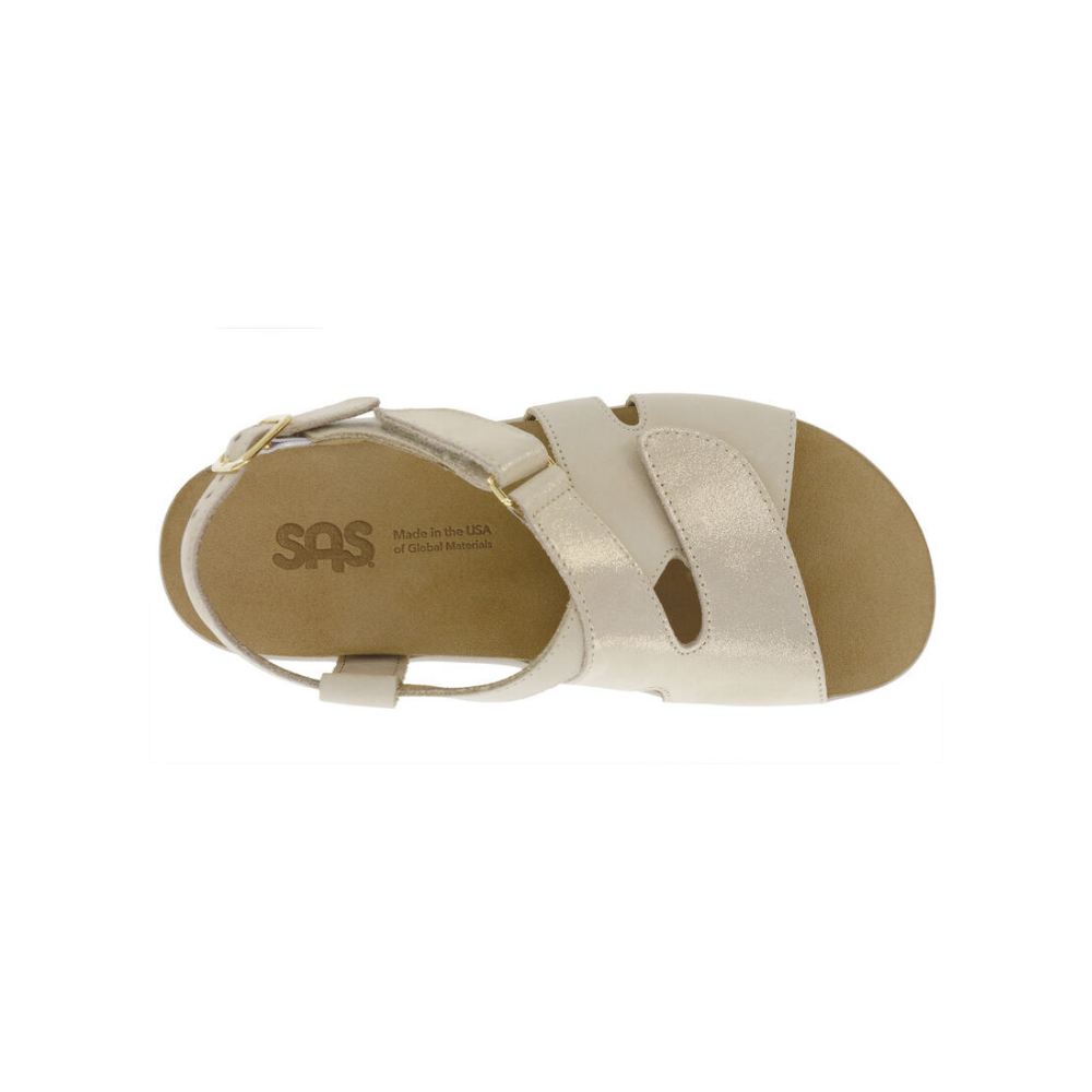 SAS Women's Huggy Cross Strap Adjustable Sandal - Soft Gold