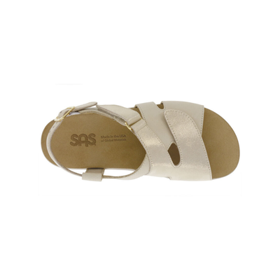 SAS Women's Huggy Cross Strap Adjustable Sandal - Soft Gold
