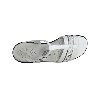 SAS Women’s Capri Leather Slide Sandal – White Multi