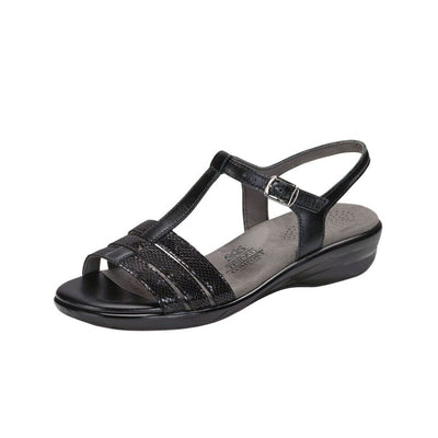 SAS Women’s Capri Leather Slide Sandal – Black Snake