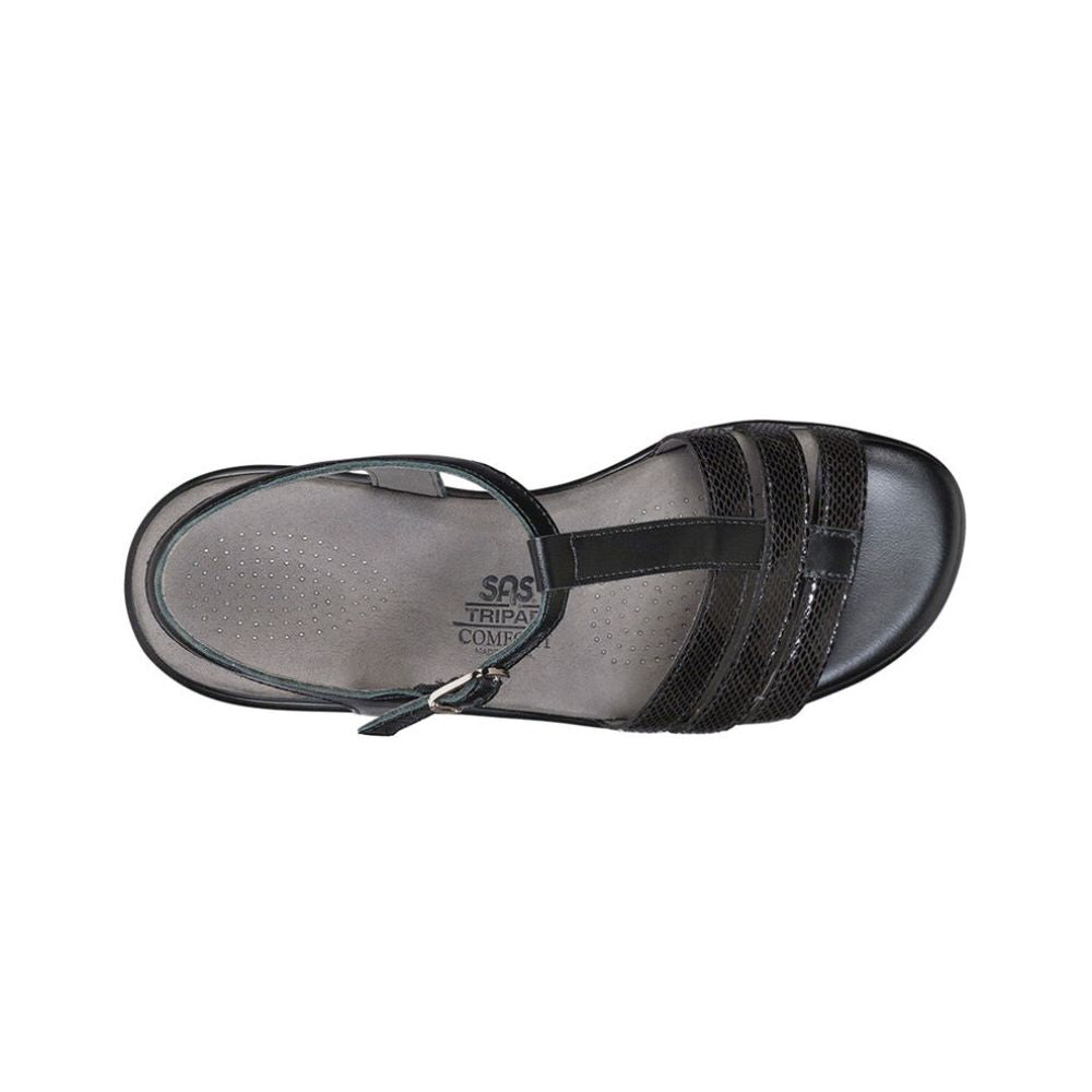SAS Women’s Capri Leather Slide Sandal – Black Snake
