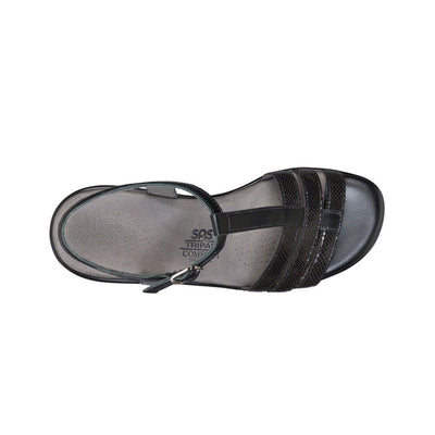 SAS Women’s Capri Leather Slide Sandal – Black Snake