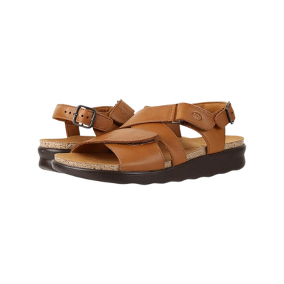 SAS Women's Huggy Cross Strap Adjustable Sandal - Caramel