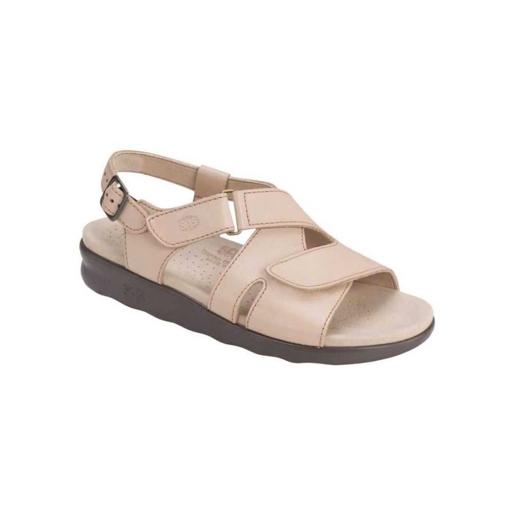 SAS Women's Huggy Cross Strap Adjustable Sandal - Truffle