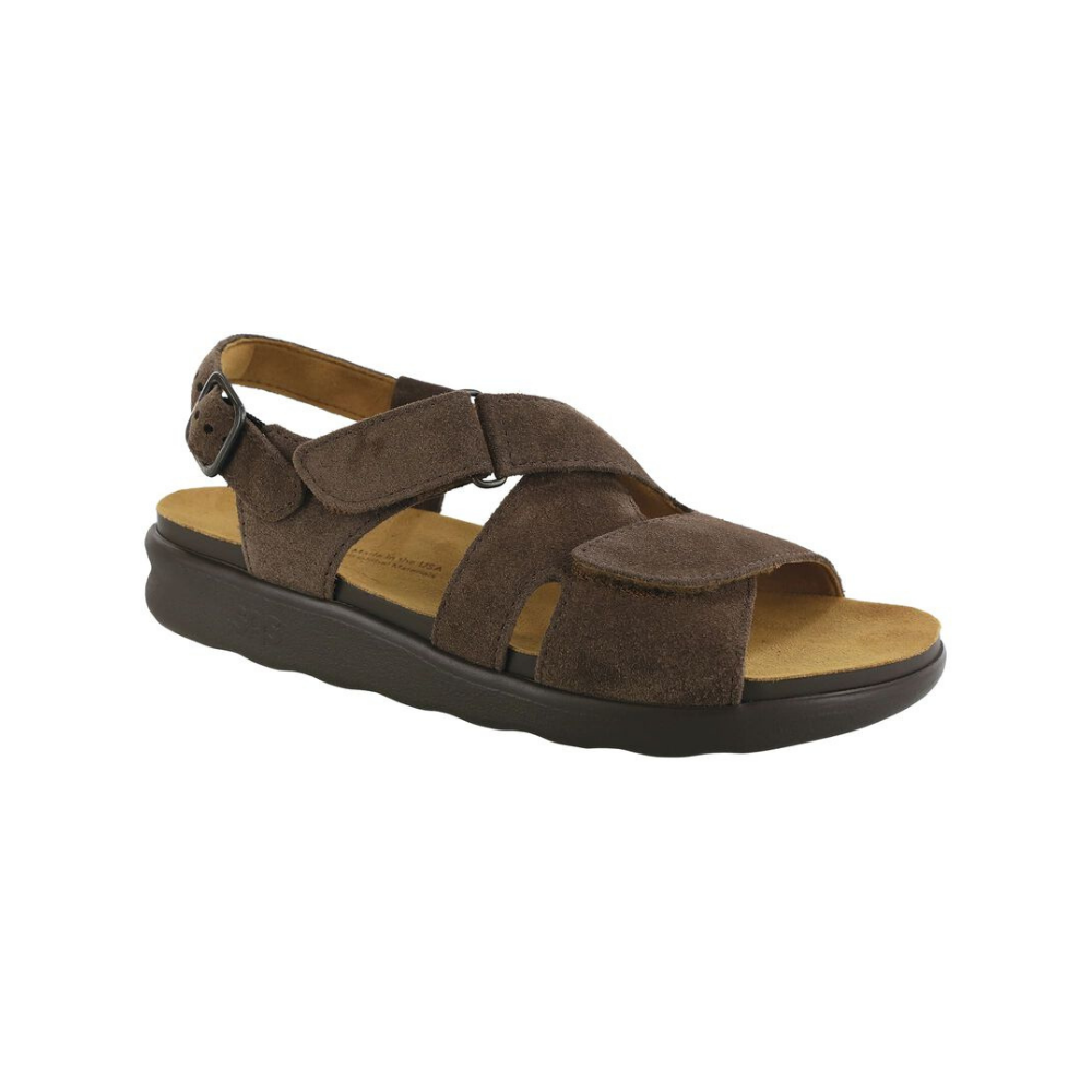 SAS Women's Huggy Cross Strap Adjustable Sandal - Teddy