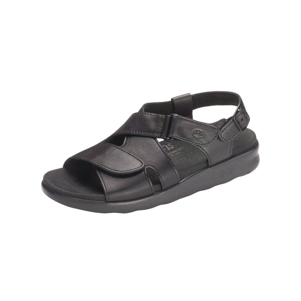SAS Women's Huggy Cross Strap Adjustable Sandal - Black