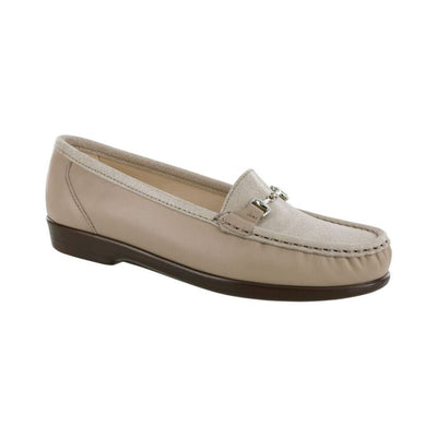 SAS Women's Metro Leather Oxford Shoe - Taupe / Linen Web