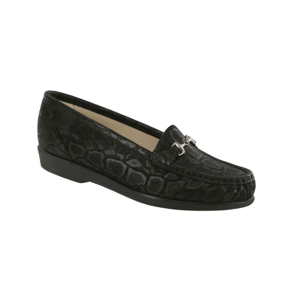 SAS Women's Metro Leather Oxford Shoe - Nero Snake