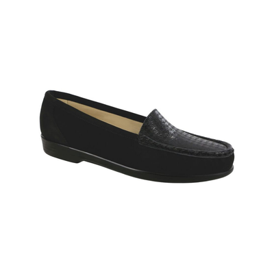 SAS Women's Simplify Leather Slip-On Loafer – Gray Tetris