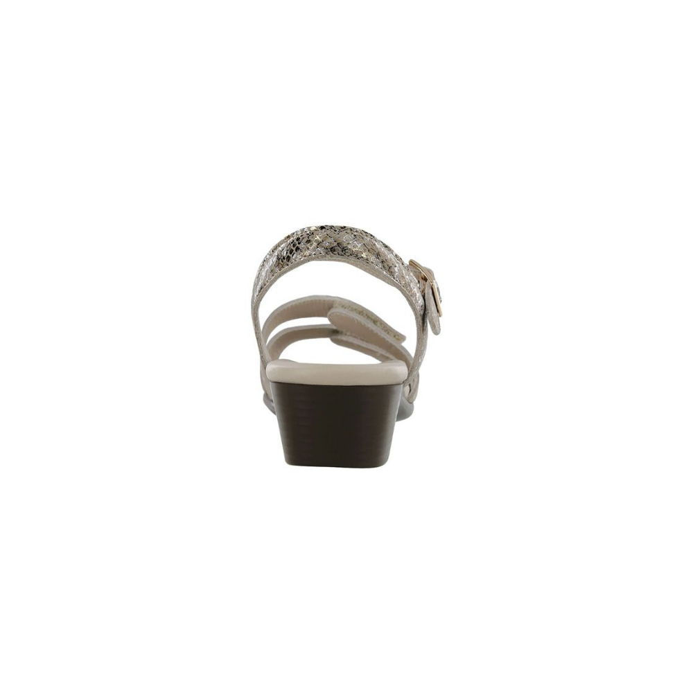 SAS Women's Savanna Adjustable Strap Leather Sandal - Multisnake Gold
