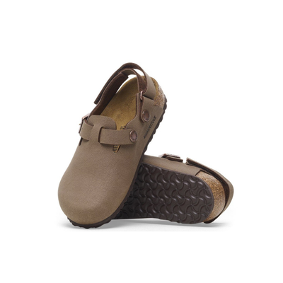 Birkenstock Kids Tokio Unisex Birkibuc Clog Backstrap Mocha - angle view