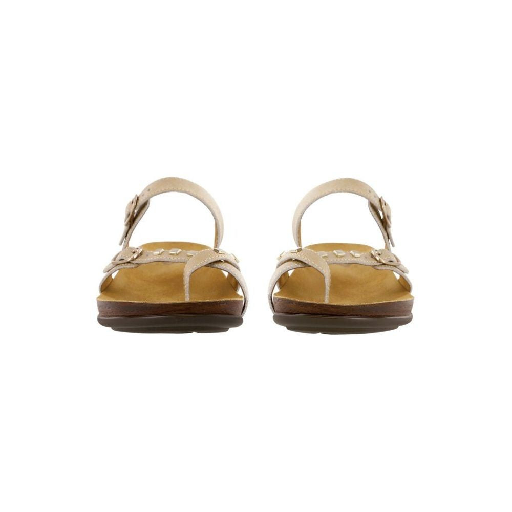 SAS Women’s Jett Leather Wedge Sandal – Metallic Gold 3