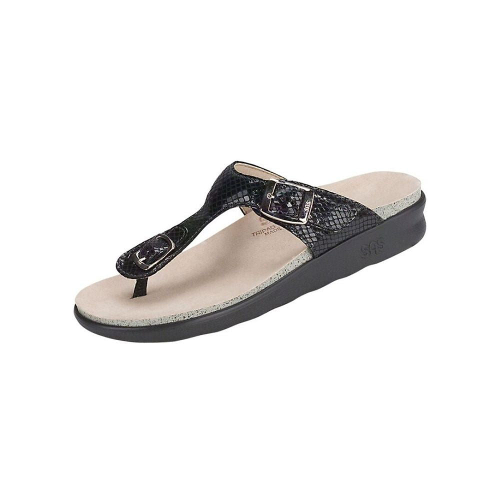 SAS Women’s Sanibel Sandal Ergonomic Comfort Slide - Black Snake 5