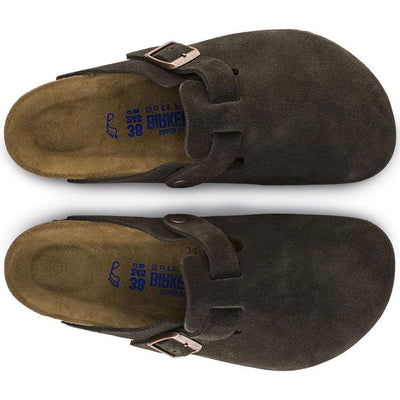 Birkenstock Boston Soft Footbed Unisex Suede Leather Clog Sandals - Mocha Brown 5
