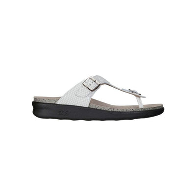 SAS Women’s Sanibel Leather Comfort Sandal – White Snake 2