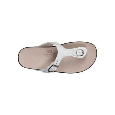 SAS Women’s Sanibel Leather Comfort Sandal – White Snake 3