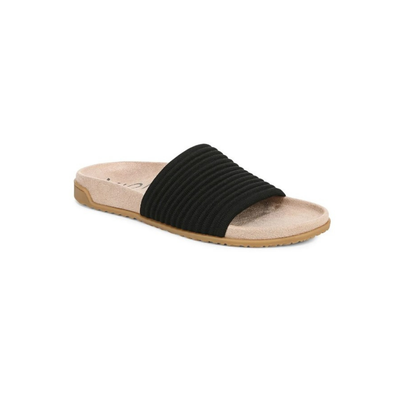 Vionic Women's Evie Knit Orthotic Slide Sandals - Black