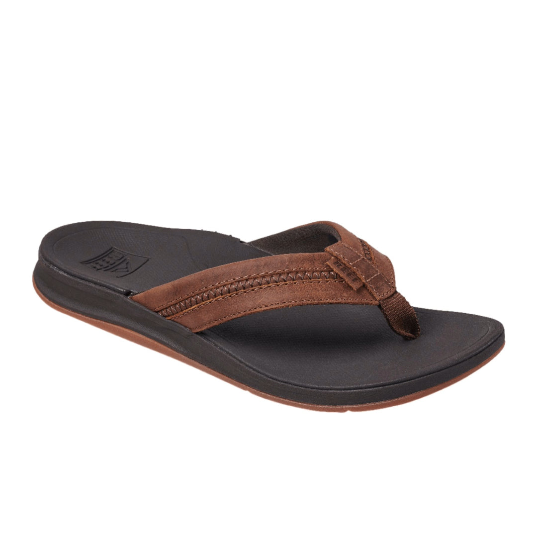 Reef Leather Ortho-Bounce Coast Brown Men's Flip-Flop Sandal