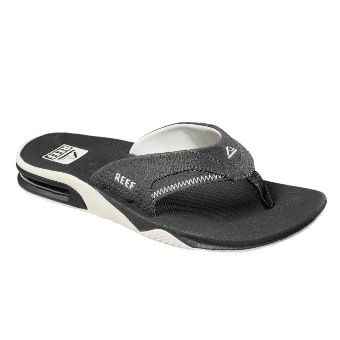 Reef Fanning Raven / White ( Dark Gray) Flip Flop Men's Sandal With Bottle Opener