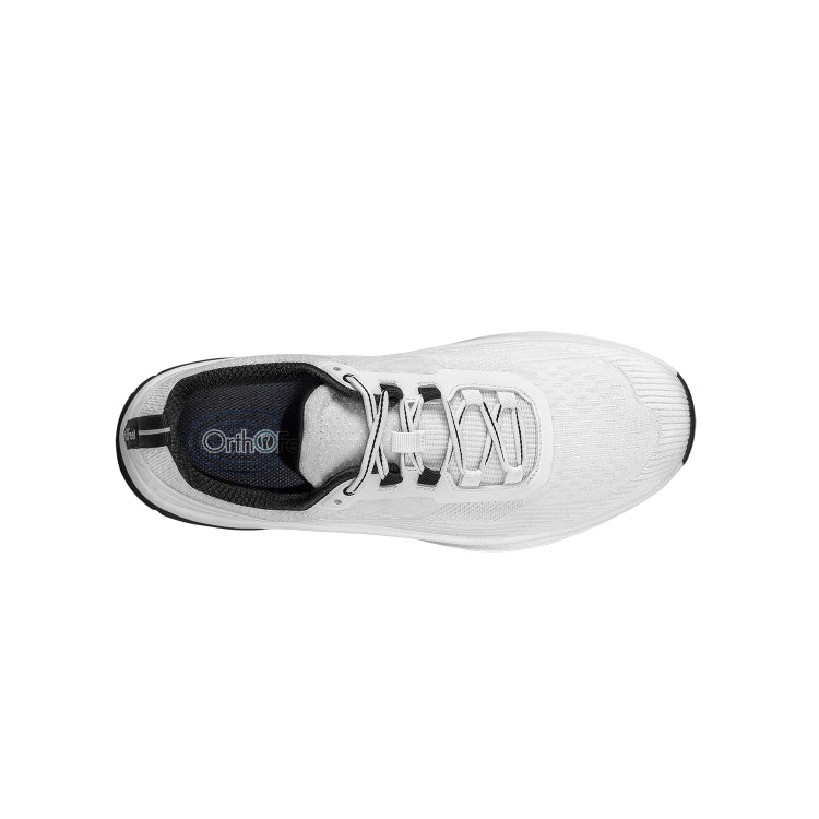 Orthofeet Men’s Race Comfort Walking - Spacious Fit Athletic Shoe - White